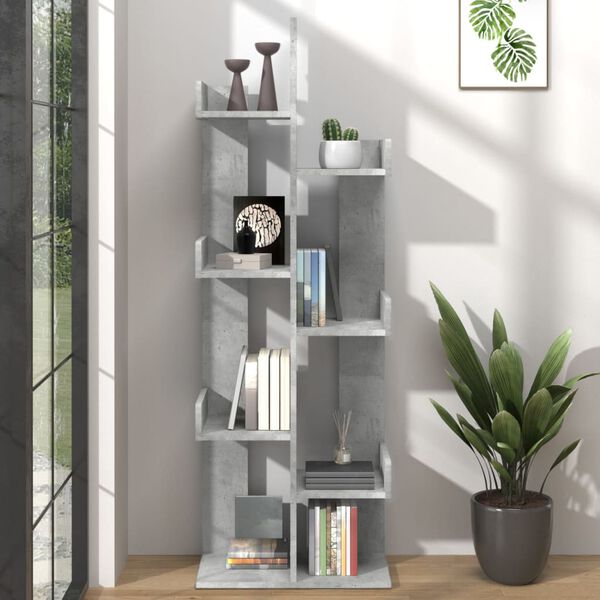 vidaXL Book Cabinet Concrete grey Engineered wood Medium Book Cabinet