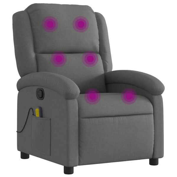 vidaXL Massage Recliner Chair Dark Grey