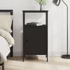 vidaXL Bedside Cabinet Black Engineered wood, iron 16.1x12.2x31.5 in