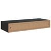 vidaXL Drawer Shelf Set of 2 Black MDF, Metal 23.6x9.3x3.9 in