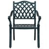 vidaXL Garden Chair 2 pcs Green 55 x 56.5 x 91cm Aluminium