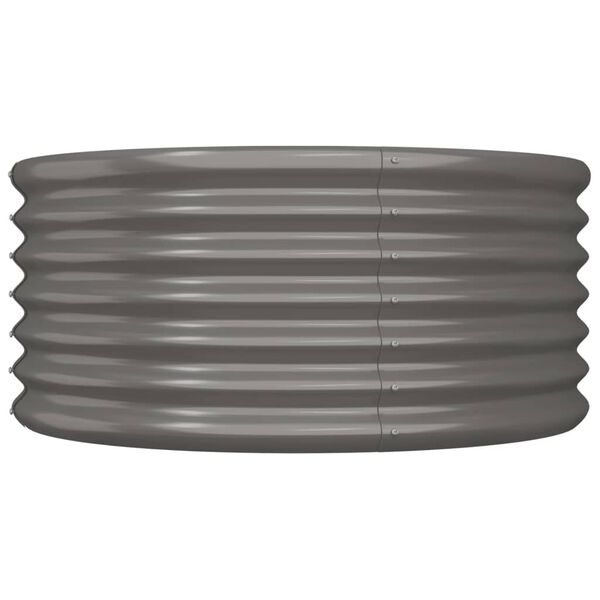 vidaXL Garden Planter Grey Powder-coated steel Large Garden Planter