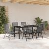 vidaXL Garden Dining Set 7 pcs Anthracite Powder-Coated Steel