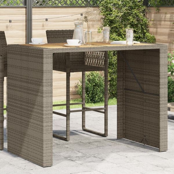 vidaXL Garden Bar Table Grey