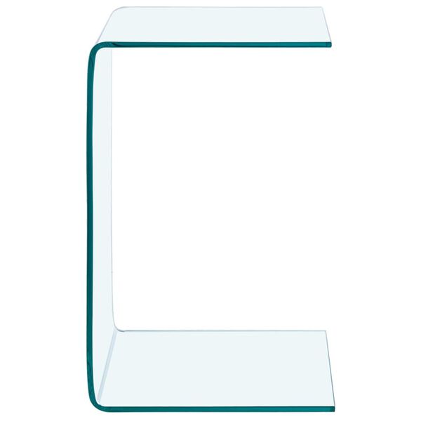vidaXL Side Table Clear Tempered glass 15.7x15.7x23.6 in Tough
