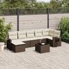 vidaXL Garden Sofa Set Brown PE rattan Large Adjustable Armrests