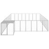 vidaXL Dog Kennel Silver Powder-Coated Steel 273.9 ft&sup2; Durable