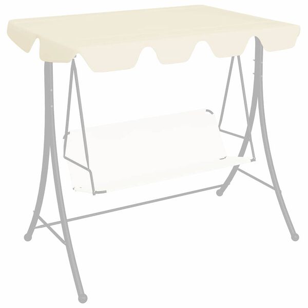 vidaXL Replacement Canopy for Garden Swing Cream 74"/66.1"x57.1"/43.3"