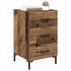 vidaXL Bedside Cabinet with Drawer Old Wood 15.75 x 15.75 x 25.98 in
