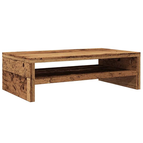 vidaXL Monitor Stand Old wood Engineered wood Standard Sleek