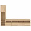 vidaXL 4 Piece TV Wall Units with LED Sonoma Oak Engineered Wood