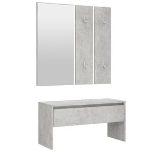 vidaXL Hallway Furniture Set Concrete gray Engineered wood, acrylic
