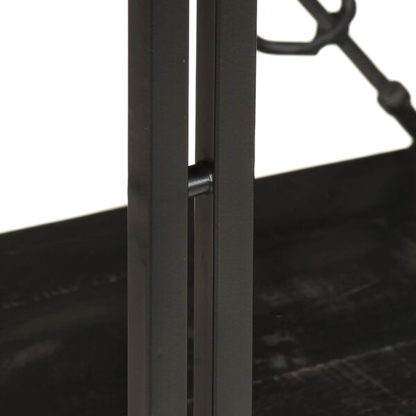 vidaXL Bookcase Black Solid rough mango wood Medium Durable Bookcase