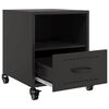 vidaXL Bedside Cabinet Set of 2 Black Cold-rolled steel Medium