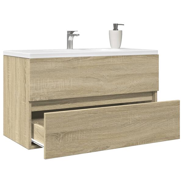 vidaXL Sink Cabinet Sonoma Oak Engineered Wood Medium Sink Cabinet