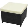 vidaXL Patio Furniture Set Set of 8 Black and Beige Poly Rattan Large