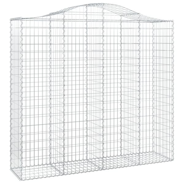 vidaXL Gabion Basket Set of 12 Silver Galvanized Steel Large
