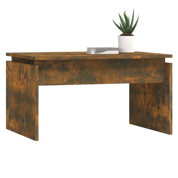 vidaXL Coffee Table Smoked Oak Engineered Wood Medium Durable