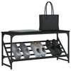 vidaXL Shoe Rack Black Engineered Wood Medium Shoe Rack Rectangular