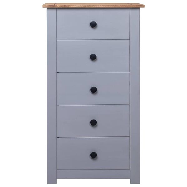 vidaXL Sideboard Grey Solid pinewood Medium Sideboard Rectangular