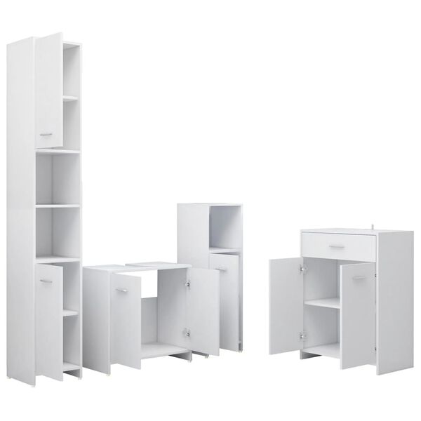 vidaXL Bathroom Furniture Set White Engineered wood Standard