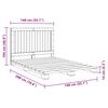vidaXL Bed Frame Gray Solid Pine Wood 55.1 x 78.7 in Bed Frame