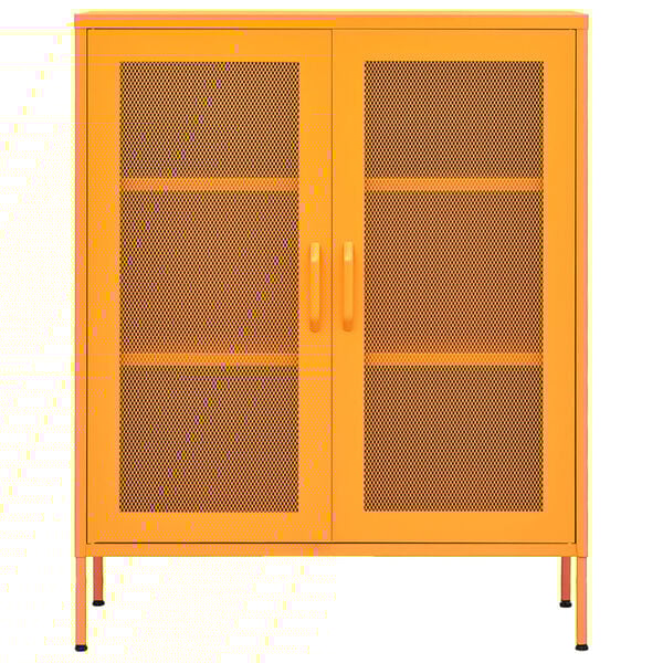 vidaXL Storage Cabinet Mustard Yellow Steel 31.5x13.8x40.0 in