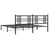 vidaXL Bed Frame Black Powder-coated steel 72 x 84 in Bed Frame