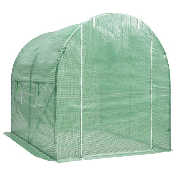 vidaXL Greenhouse Green Galvanized steel, PE mesh fabric Medium