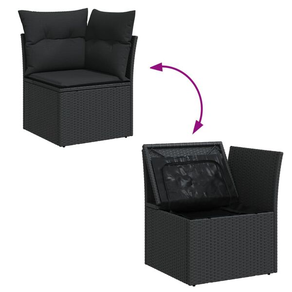 vidaXL Garden Sofa Set Black