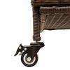 vidaXL Patio Storage Box with Wheels Brown 63.0x21.7x29.5" Poly Rattan