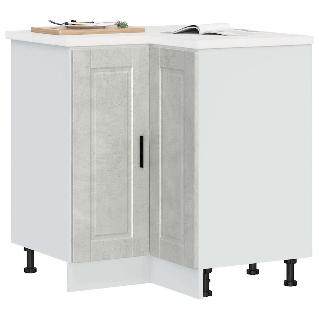 vidaXL Kitchen Corner Base Cabinet Concrete grey Engineered wood Compact