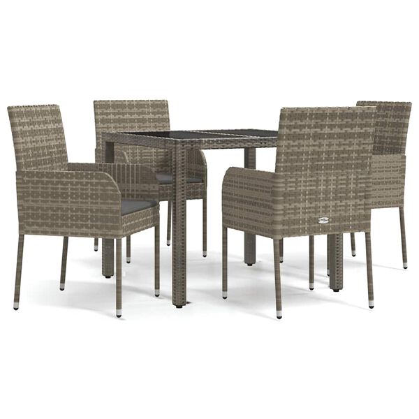 vidaXL Garden Dining Set Grey