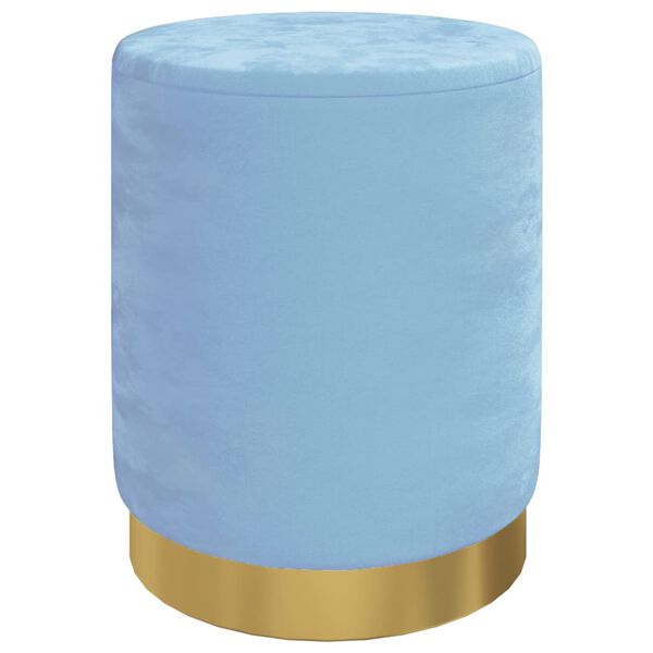 vidaXL Round Storage Hocker Light Blue Velvet 12.2" x 14.6"
