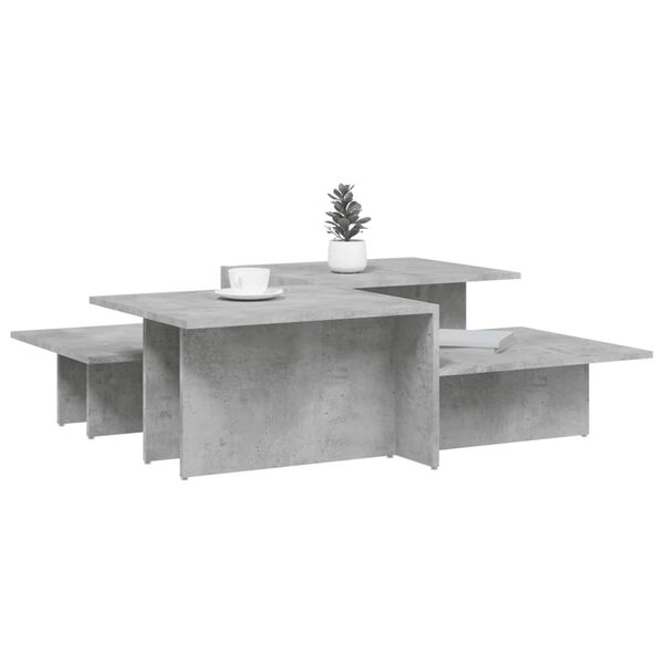 vidaXL Coffee Table Set of 2 Concrete Grey Engineered Wood Medium
