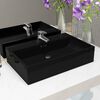 vidaXL Basin with Faucet Hole Ceramic Black 29.9x16.7x5.7"