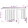 vidaXL Radiator Cover Black Oak 58.66 x 7.87 x 32.28 in