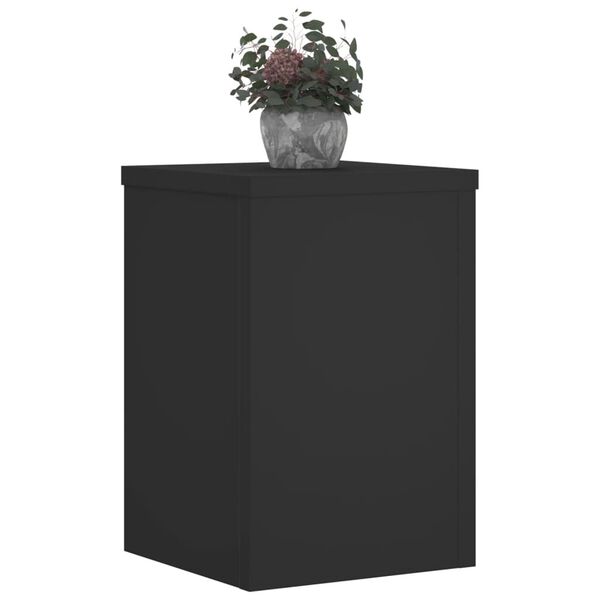 vidaXL Plant Stand Set of 2 Black Engineered Wood Small Durable