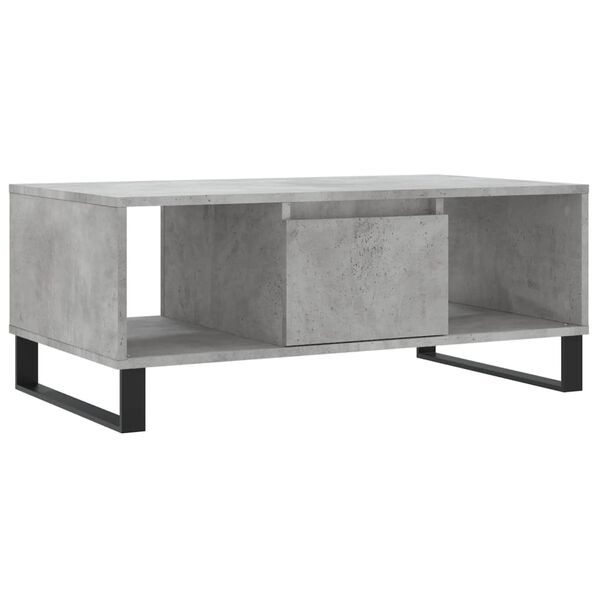 vidaXL Coffee Table Concrete Grey Engineered Wood, Metal Medium