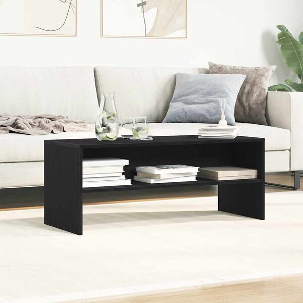 vidaXL TV Cabinet Black Oak Engineered Wood Medium TV Cabinet
