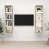 vidaXL TV Cabinet Set of 2 White and Sonoma Oak Engineered Wood