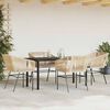 vidaXL Garden Dining Set Table: Black, Chair: Brown, Cushion: Light Gray