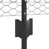 vidaXL Fence with Post Grey 2.62 x 82.02 ft Steel