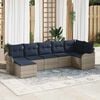 vidaXL Garden Sofa Set 7 pcs Grey Poly Rattan