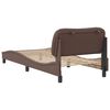 vidaXL Bed Frame without Mattress "Hvar" Brown 31.5"x78.7" Faux Leather