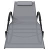 vidaXL Sun Lounger Grey Powder-coated steel, Textilene, foam Large