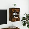 vidaXL TV Wall Cabinet Smoked Oak Engineered Wood Medium TV Wall Cabinet
