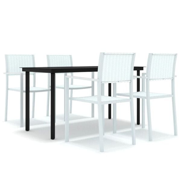 vidaXL 5 Piece Patio Dining Set White
