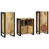 vidaXL Bathroom Furniture Set with Shelf 3 pcs Brown Solid Mango Wood