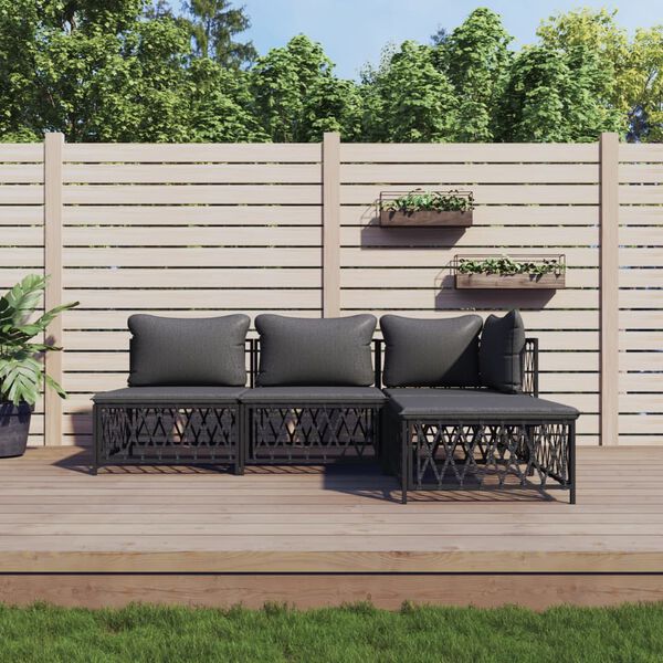 vidaXL Patio Lounge Set Anthracite, Dark grey